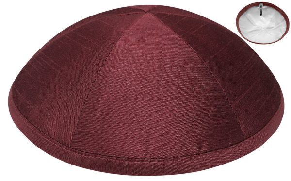 Burgundy Pure Silk - Kippah