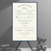 Unique wedding invitation features Lapis navy card stock layered behind a Mohawk 130lb. ivory invitation for a elegant touch. Add the details to be printed in your choice of font, and ink colors for a completely customized look.