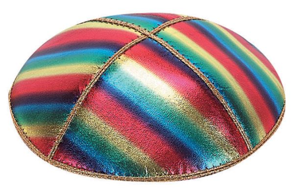 Rainbow Leather Kippah