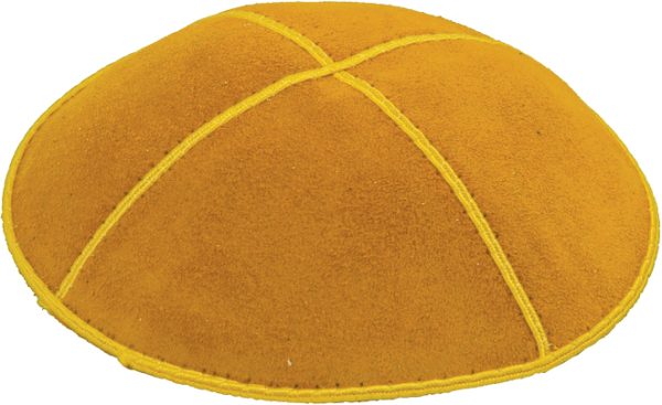 Gold Suede with Trim Kippah