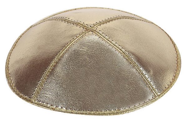 Gold Lame Leather Kippah