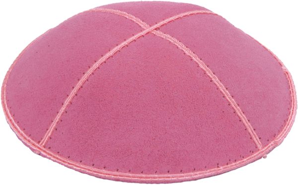 Hot Pink Suede with Trim Kippah