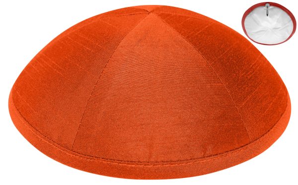 Orange Pure Silk - Kippah
