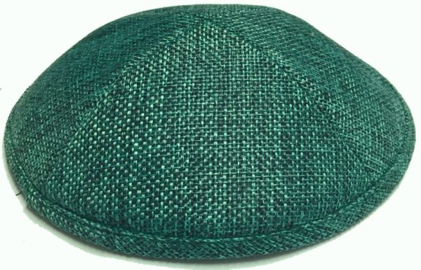 Custom personalized white burlap kippah for Jewish weddings, Bar Mitzvah and special occasions - Cohen Printing
