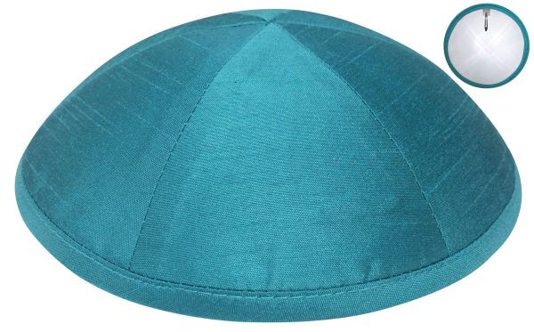 Turquoise Pure Silk - Kippah
