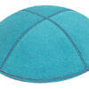 Turquoise Suede with Trim Kippah