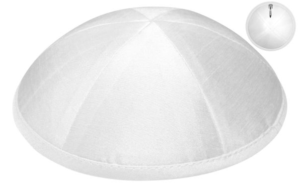 White Pure Silk - Kippah
