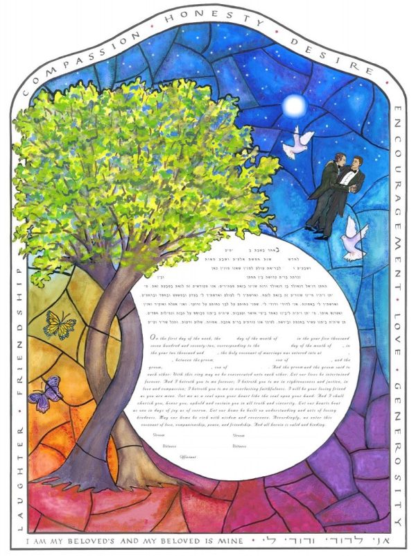 2-gether Stained Glass Male – Ketubah