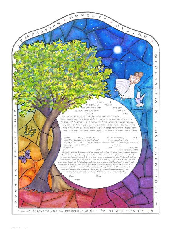 2-gether Stained Glass Female – Ketubah