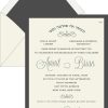 two layers Charcoal Border Elegance Wedding Invitation