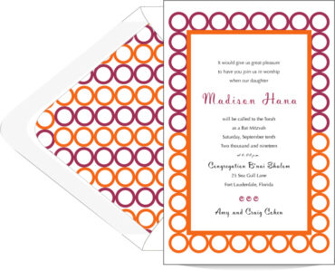 Family Circle Bat Mitzvah Invitation