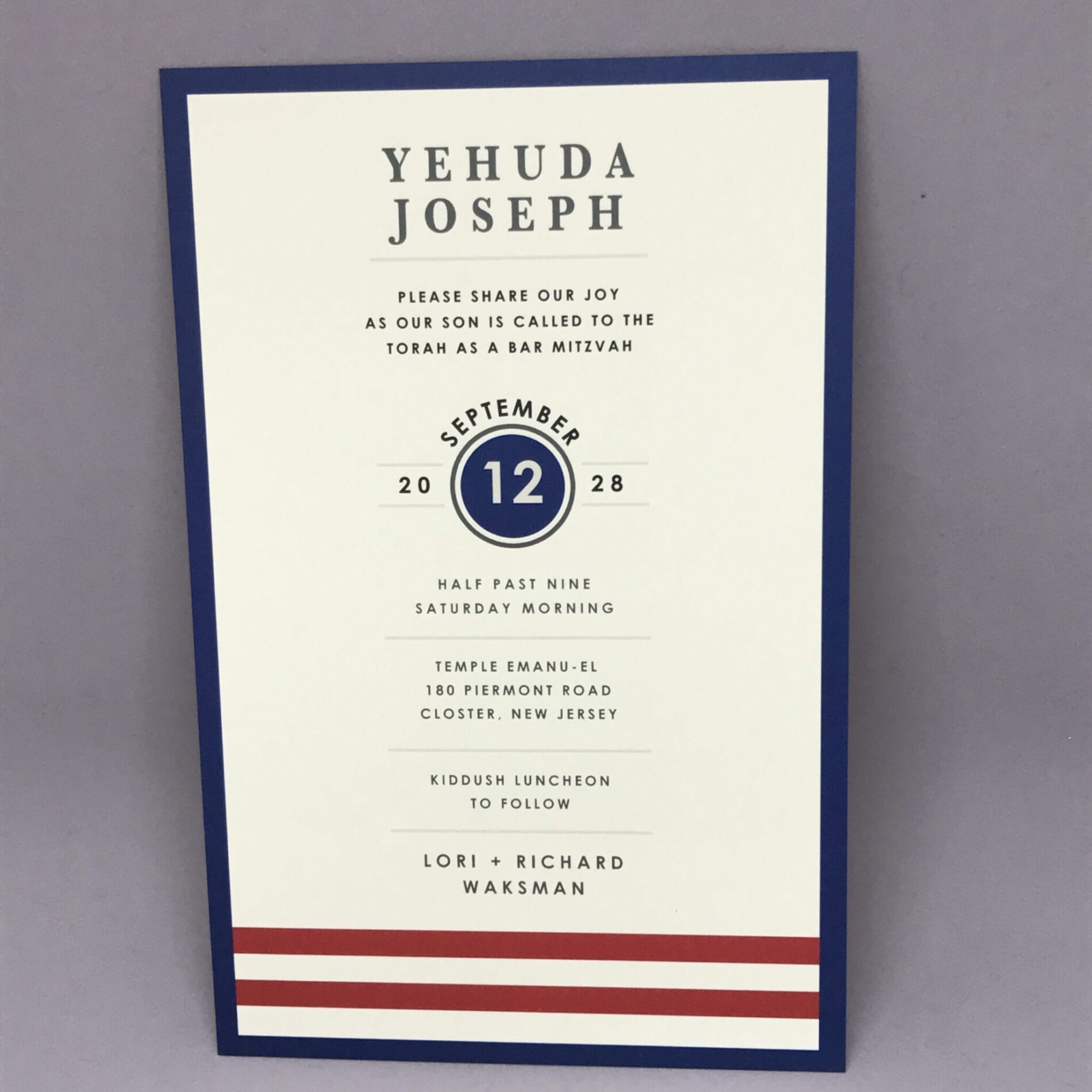 Simple Lines Bar Mitzvah Invitation