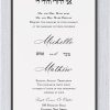 Celebrate your union with a timeless blend of tradition and modern sophistication. This Jewish Wedding Invitation features a clean, minimalist layout framed by a bold black border, creating a striking contrast that feels both contemporary and classic. The design is anchored by the beautiful Hebrew phrase 