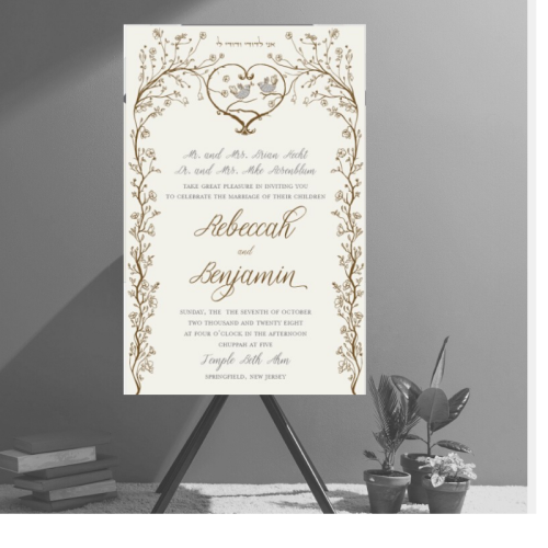 Love is Love Under the Chuppah Wedding Invitation