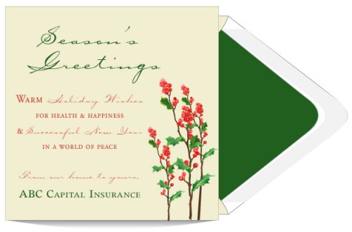 Warm Season's Greetings Wishes - Holiday Card