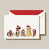 , our Santa Dogs are decked out for the holidays; ready to make spirits bright with every seasonal message you send. Personalize inside with your choice of greeting, font & ink color. Or add a pop of color to the envelope by choosing from our assortment of linings.