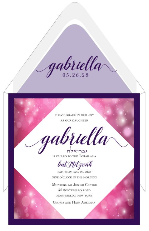 Good Energy Layered Bat Mitzvah Invitation