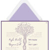 Purple Garden of Love Jewish Wedding Invitation