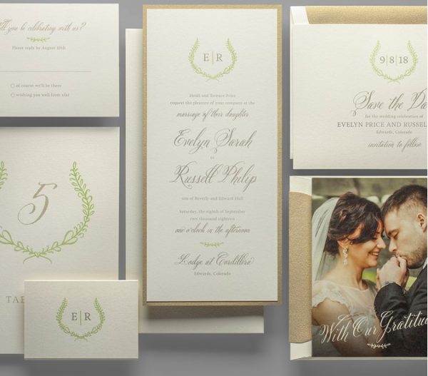 Rustic Laurel Wedding Invitation