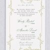 An elegant Jewish wedding invitation adorned with a delicate cactus-ink botanical border. Thin, graceful branches with small buds extend from each corner, creating a balanced frame that feels refined and organic. Centered at the top is a Hebrew phrase, followed by the English verse, “I have found the one whom my soul loves.” Beneath this, the invitation text appears in a combination of classic serif and flowing script fonts, creating a beautiful contrast between formality and softness. The parents’ names are printed in uppercase serif lettering, while the bride and groom’s names appear prominently in elegant green script, accompanied by their Hebrew names in matching green text. The remaining event details date, time, chuppah time, and venue are set in neat, centered serif type for a timeless, traditional feel.