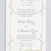 An elegant Jewish wedding invitation adorned with a delicate cactus-ink botanical border. Thin, graceful branches with small buds extend from each corner, creating a balanced frame that feels refined and organic. Centered at the top is a Hebrew phrase, followed by the English verse, “I have found the one whom my soul loves.” Beneath this, the invitation text appears in a combination of classic serif and flowing script fonts, creating a beautiful contrast between formality and softness. The parents’ names are printed in uppercase serif lettering, while the bride and groom’s names appear prominently in elegant green script, accompanied by their Hebrew names in matching green text. The remaining event details date, time, chuppah time, and venue are set in neat, centered serif type for a timeless, traditional feel.