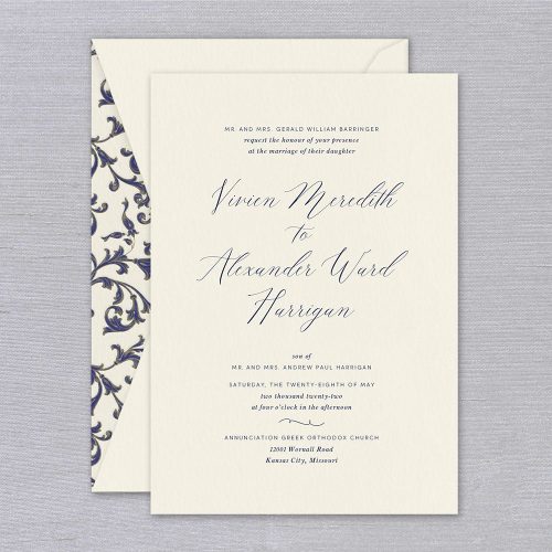 Branson Ecru Elegant Wedding Invitation