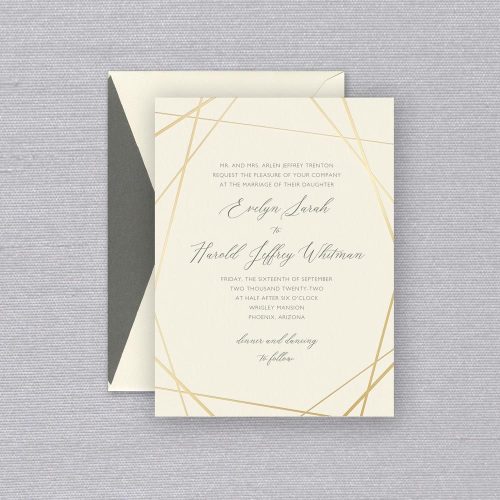 Ecru Convergence Elegant Wedding Invitation