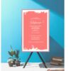 Coral Abstract Grunge Ink Splats Bat Mitzvah Invitation