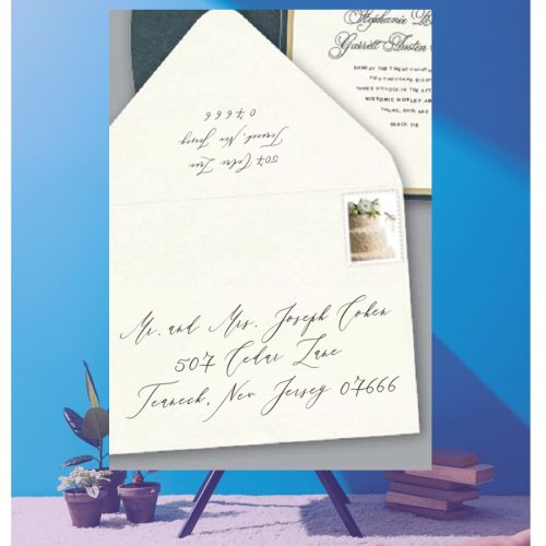 Envelope guest addressing digital calligraphy for weddings and special events