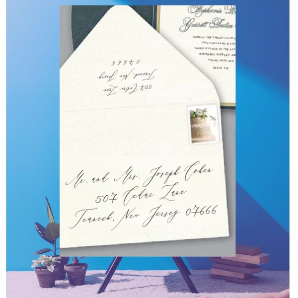 Envelope guest addressing digital calligraphy for weddings and special events