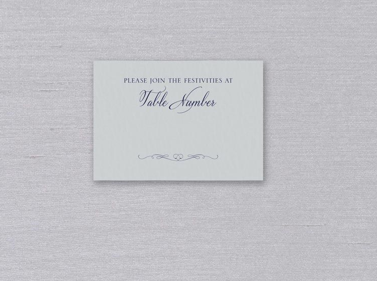 Grey Fog Elegant Place Card