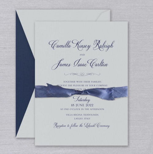Grey Fog Elegant Wedding Invitation