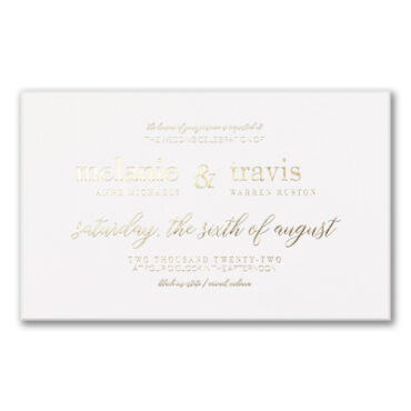 Bevel Beauty White Wedding Invitation