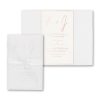 Keep it simple with this beautiful invitation featuring a translucent deckled wrap and white sheer ribbon.