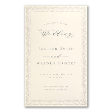 Dotted Border Ecru Wedding Invitation