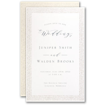 Dotted Border White Wedding Invitation