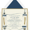 Dedicating New Torah Scroll in Gold and Navy Simcha Party Invitation