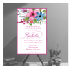 Blue and Pink Watercolor Flowers Bat Mitzvah Invitation