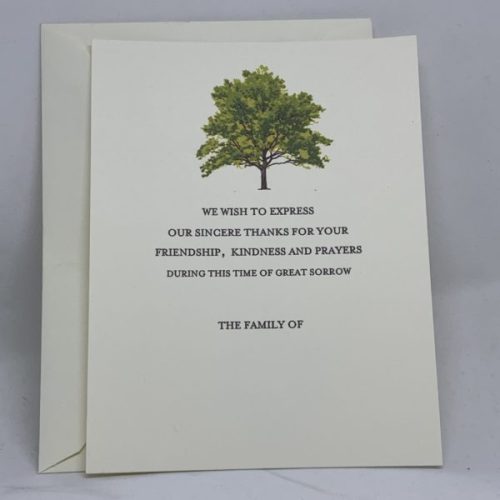 Colorful Tree of Life Condolence Sympathy Greeting Cards with Envelopes