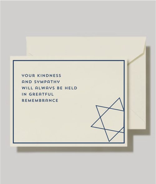 This gorgeous Modern Star of David Sympathy Jewish card and envelopes are also known as Modern Star of David condolence thank you cards with envelopes offer condolence cards with envelopes a ray of light to those who need a bit of support during a very difficult time.