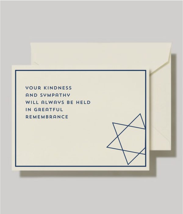 This gorgeous Modern Star of David Sympathy Jewish card and envelopes are also known as Modern Star of David condolence thank you cards with envelopes offer condolence cards with envelopes a ray of light to those who need a bit of support during a very difficult time.