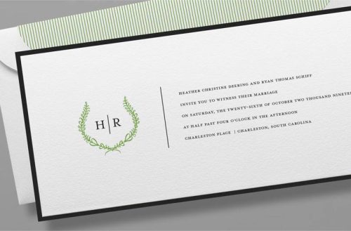 Unique Monogram Wedding Invitation