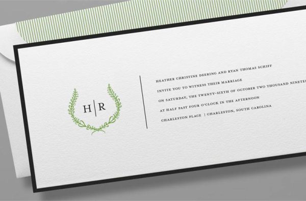 Unique Monogram Wedding Invitation