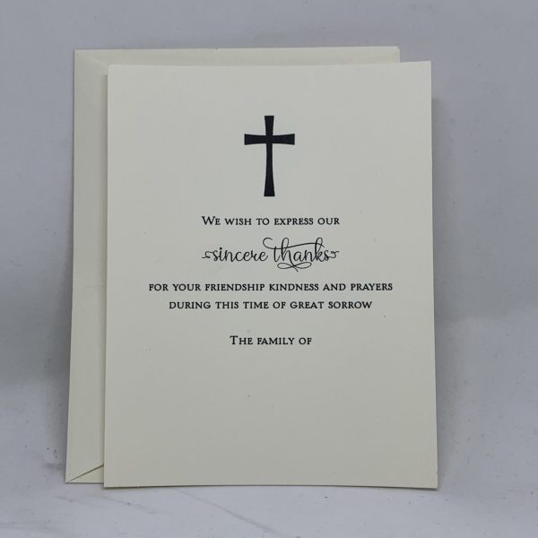 Cross Condolence Sympathy Greeting Cards with Envelopes