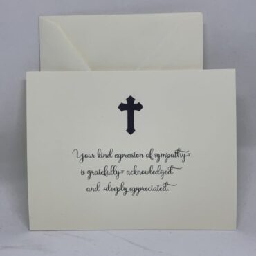 Decorative Cross Condolence Sympathy Greeting Cards with Envelopes