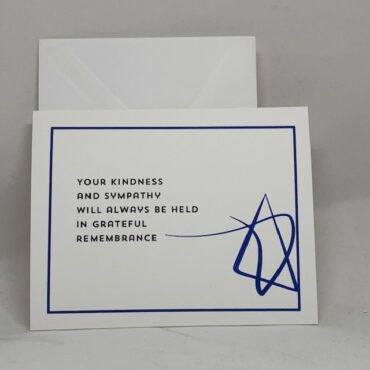 Modern Navy and Charcoal Star of David Condolence Sympathy Greeting Cards with Envelopes