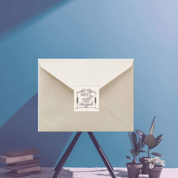 Wedding Envelope Seals - Meet Us Under the Chuppah - Ecru