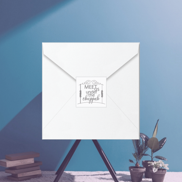 Wedding Envelope Seals - Meet Us Under the Chuppah - White