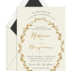 Delicate leaves Jewish Wedding Invitation