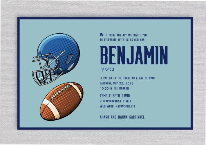 American Football Paperless Bar Mitzvah Invitations